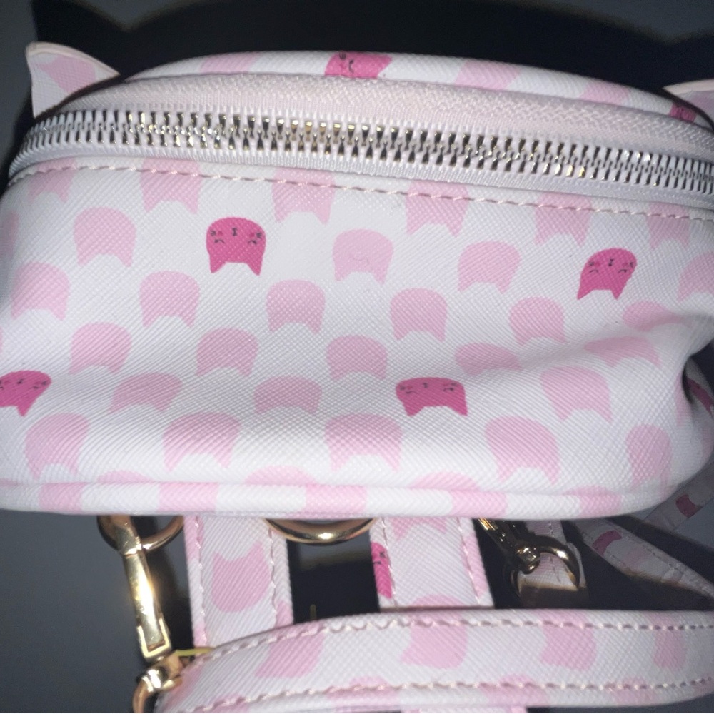 Pink Cat Patterned Backpack - image 4